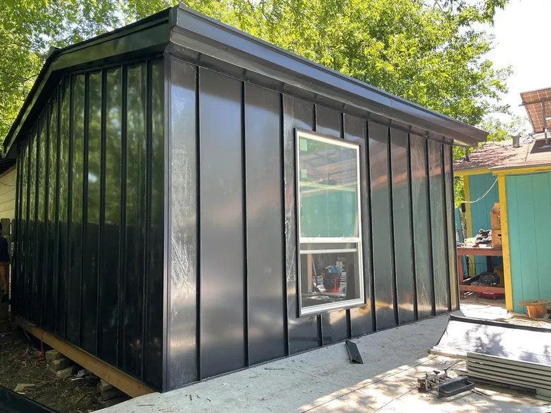 Black standing seam metal wall panels for Metal Roof Installation in Yorktown